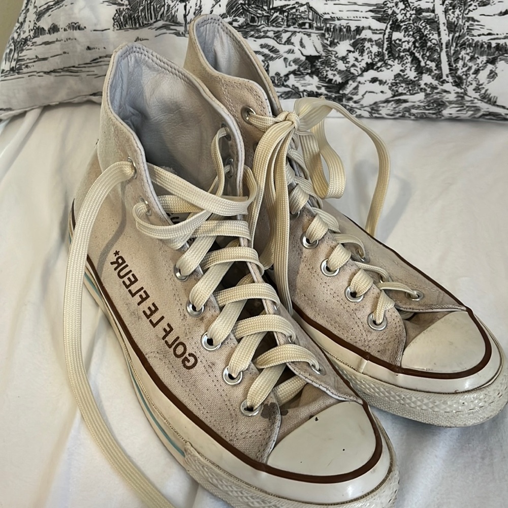 Converse Chuck 70 High x Golf Le Fleur Parchment Canvas 9/11 sneakers
